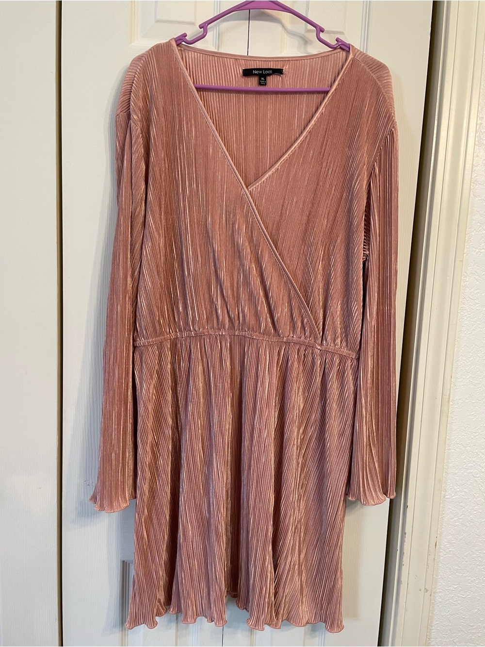 New Look Rose Pink Pleated Wrap-Style Tunic